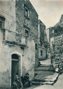 Straße in Taormina, Sizilien, Italien