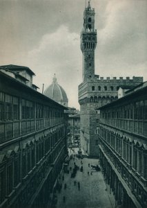 Der Palazzo Vecchio von der Uffizien-Galerie, Florenz, Italien, 1927 von Eugen Poppel