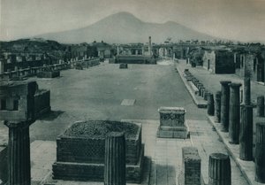 Blick auf das Forum mit dem Vesuv im Hintergrund, Pompeji, Italien, 1927