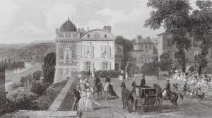 Saint Germain, Das Café, Pavillon von Heinrich IV (Stich) von Eugene Louis (after) Lami