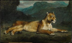 Löwin, ca. 1855 von Eugene  Delacroix