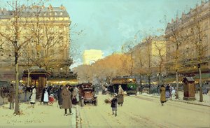 Boulevard Haussmann, in Paris von Eugene Galien Laloue