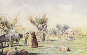 Bruder Giles arbeitet im Weinberg von Eugene (after) Burnand