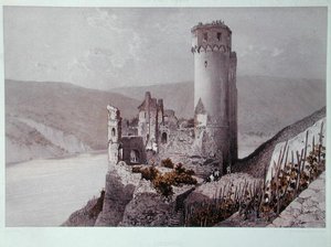 Schloss Ehrenfels im Rheintal, ca. 1863 von Eugene (after) Ciceri