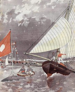 Regatten in Le Havre im Jahr 1892, basierend auf einem Aquarell von Herrn Courboin.