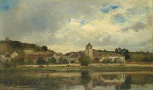 Das Dorf La Celle-sous-Moret von Eugene Antoine Samuel Lavieille