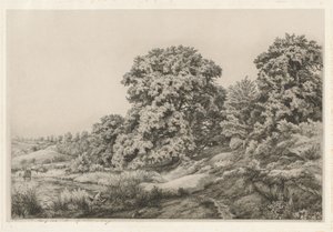 Eichen in der Nähe eines Teiches von Eugene Bléry