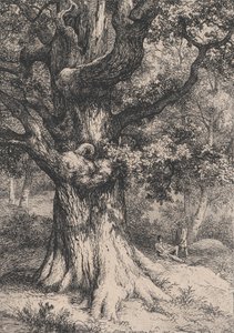 Der Karl der Große, Eiche mit einem Adlernest, 1845 von Eugene Bléry
