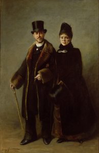 Heinrich Schliemann (1822-90) und seine Frau