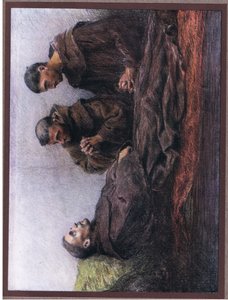 St. Franziskus krank im Bischofspalast von Assisi von Eugene Burnand