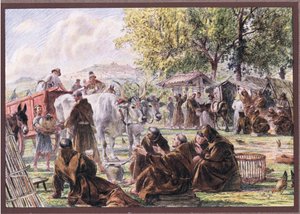 Das Kapitel von St. Maria der Engel bei Assisi von Eugene Burnand