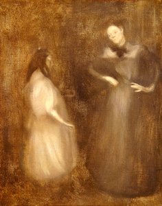 Mutter und Tochter, die Geigenstunde von Eugène Carrière