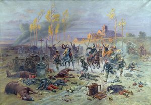 Der Angriff französischer Soldaten in der Schlacht an der Marne, 8. oder 9. September 1914, 1915