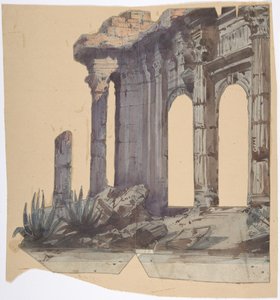 Entwurf für ein Bühnenbild an der Opéra, Paris: Säulenaussenansicht