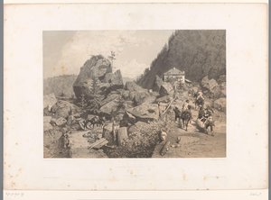 Reisende auf dem Pass von Tête Noire zwischen Martigny und Chamonix