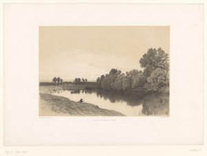 Flusslandschaft mit Fischern im Abendlicht (Pittoreske Landschaften)