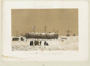 Die schwimmende Batterie Tonnante im Eis in der Nähe von Kinburn von Eugene Ciceri