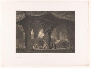 Theaterkulisse mit Katakomben von Eugene Ciceri
