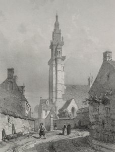 Malerische und romantische Reisen im alten Frankreich. Bretagne: Kirche von Roscoff