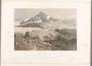 Ansicht des Bossons-Gletschers im Tal von Chamonix von Eugene Ciceri