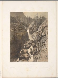 Ansicht des Bérard-Wasserfalls (Gezichten in Zwitserland, Savoye en Tirol) von Eugene Ciceri
