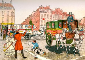 Die ersten Omnibusse in Frankreich