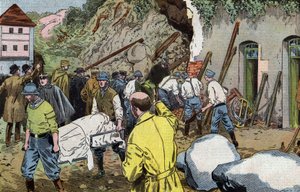 Leichnam des amerikanischen Generals Dunlop, der starb, weil er Frau Briant unter dem Einsturz der Nebengebäude des Schlosses Fariniere (Frankreich) rettete