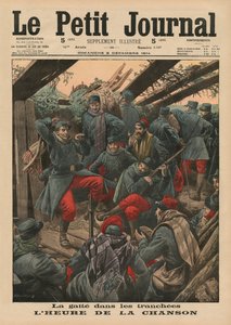 Fröhliche Gesellschaft in den Schützengräben, Liedzeit, Titelbildillustration aus 