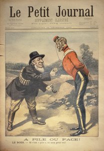 Kopf oder Zahl! Der Bure: Wenn es Zahl ist, ist es für dich!, Titelseite von Le Petit Journal, 24. Dezember 1899