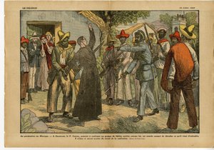 Illustration von Eugene Damblans (1865-1945) in Le Pelerin, 24/07/27 - Verfolgungen in Mexiko - Religion Glaube, Revolution, Mexiko, Katholizismus - Beichte von Eugene Damblans