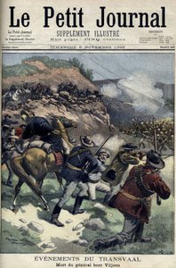 Südafrika - Burenkrieg. Tod des Generals Boer Viljoen. Zeichnung von Damblans. Le Petite Journal, 5. November