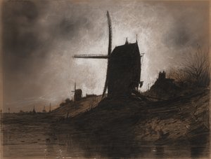 Windmühlen in einer Landschaft