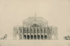 Frankreich, Paris, Entwürfe von Viollet le Duc für den Wettbewerb zum Bau des neuen Opernhauses von Paris