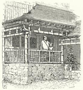 Altes chinesisches Haus aus Bambus gebaut