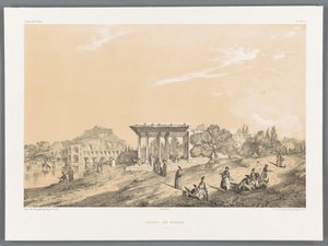 Ansicht eines Gebäudes in Isfahan, Iran (Persische Landschaften) von Eugene Flandin