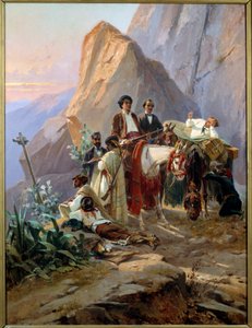 Erinnerung an die Reise von Paris nach Cadiz im Jahr 1846 von Alexandre Dumas und seinen Freunden (Öl auf Leinwand)
