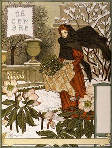 Dezember, Illustration aus dem Kunstportfolio "Le Mois", 1896 von Eugene Grasset