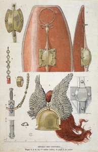 Details der gallischen Kriegertracht - in „Illustrierte Lehrhefte, Kriegskostüme der Bronzezeit und der gallischen Zeit“, ed. Grasset von Eugene Grasset