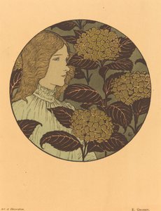 Rundporträt eines Mädchens von Eugene Grasset