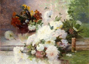 Stillleben mit Herbstblumen von Eugene Henri Cauchois