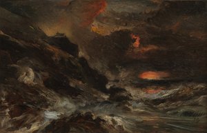 Ein Sturm vor der Küste der Normandie (wahrscheinlich 1850er Jahre)