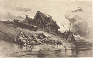 Fischerhütten von Eugene Isabey