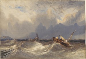 Fischerboote vor einem Sturm