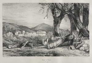 Malerische und romantische Reisen im alten Frankreich: Auvergne (Bd. II), Schlucht von Royat, Tafel 79 von Eugene Isabey