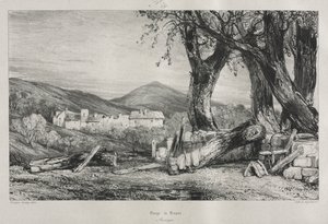 Malerische und romantische Reisen im alten Frankreich: Auvergne Bd. II, Schlucht von Royat, Tafel 79, 1830 von Eugene Isabey