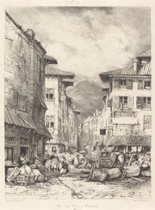Rue des Gras in Clermont von Eugene Isabey