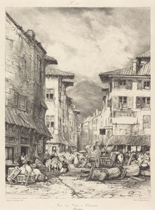 Rue des Gras in Clermont von Eugene Isabey