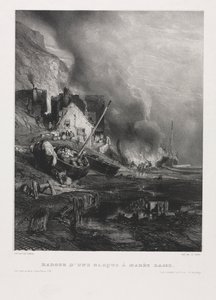 Sechs Marines: Überholung eines Bootes bei Ebbe von Eugene Isabey