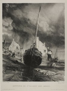 Erinnerung an St. Valéry-sur-Somme, Platte drei aus Six Marines von Eugene Isabey
