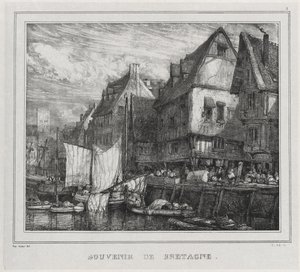 Souvenirs: Souvenir der Bretagne, Platte 5, 1832 von Eugene Isabey